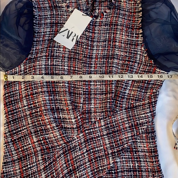 Zara Bloggers favorite organza and tweed top XS - Picture 12 of 13